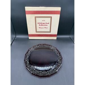 Vintage AVON 1876 Cape Cod Ruby Red Large Dinner Plate 11"" w/ Box